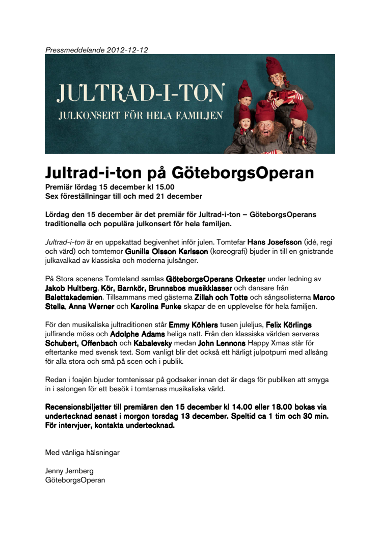 Jultrad-i-ton på GöteborgsOperan