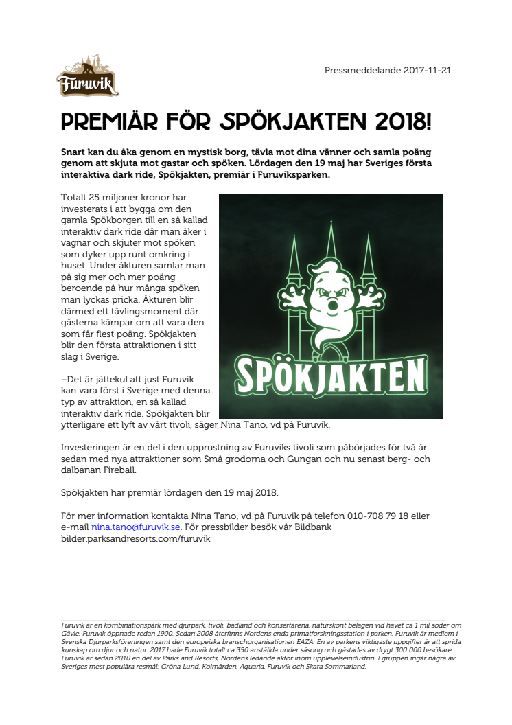 Premiär för Spökjakten 2018