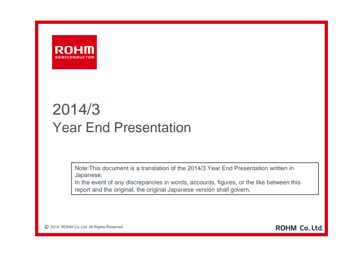 2014/3 Year End Presentation