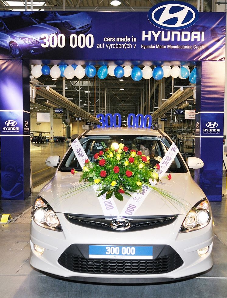 300 000:e bilen från Hyundai-fabriken i Tjeckien