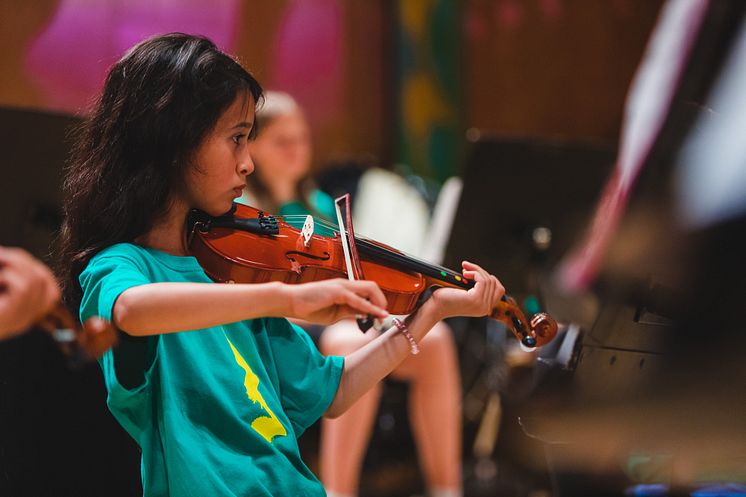 Medverkande vid musiklägret Side by Side by El Sistema.