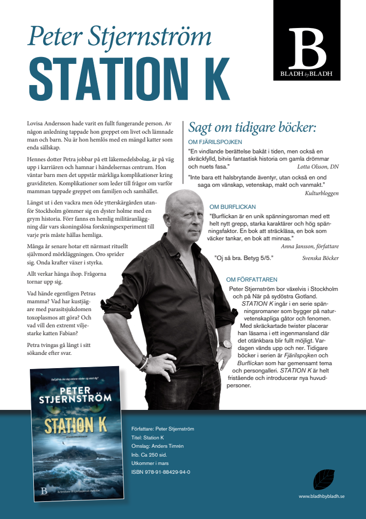 Peter Stjernström släpper ny spänningsroman - STATION K 