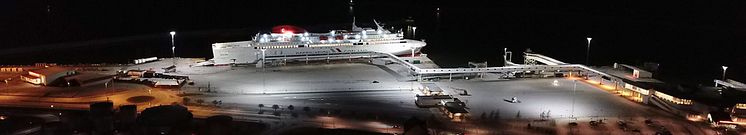 Gotlands hamnar  miljösatsar med Titan mastbelysning i Visby hamn