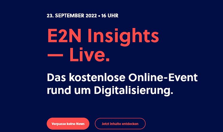 E2N Insights — Live • Dein kostenloses Online Event 
