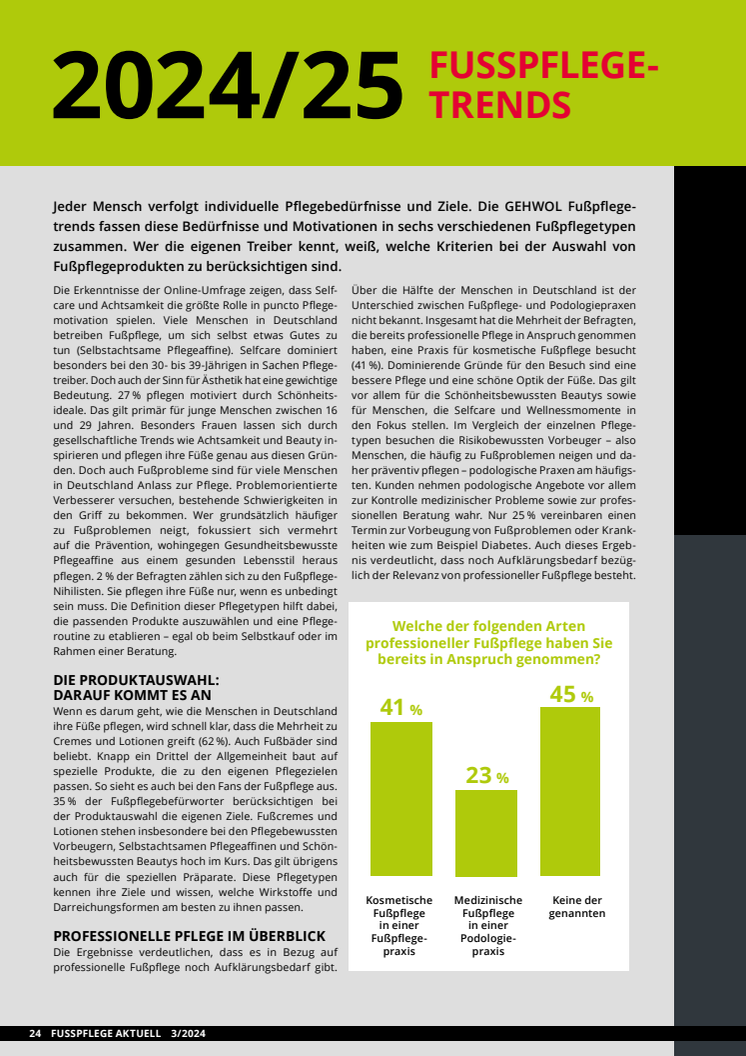 GEHWOL Fußpflegetrends 2024: Fußpflege-Enthusiasten sind Trendsetter