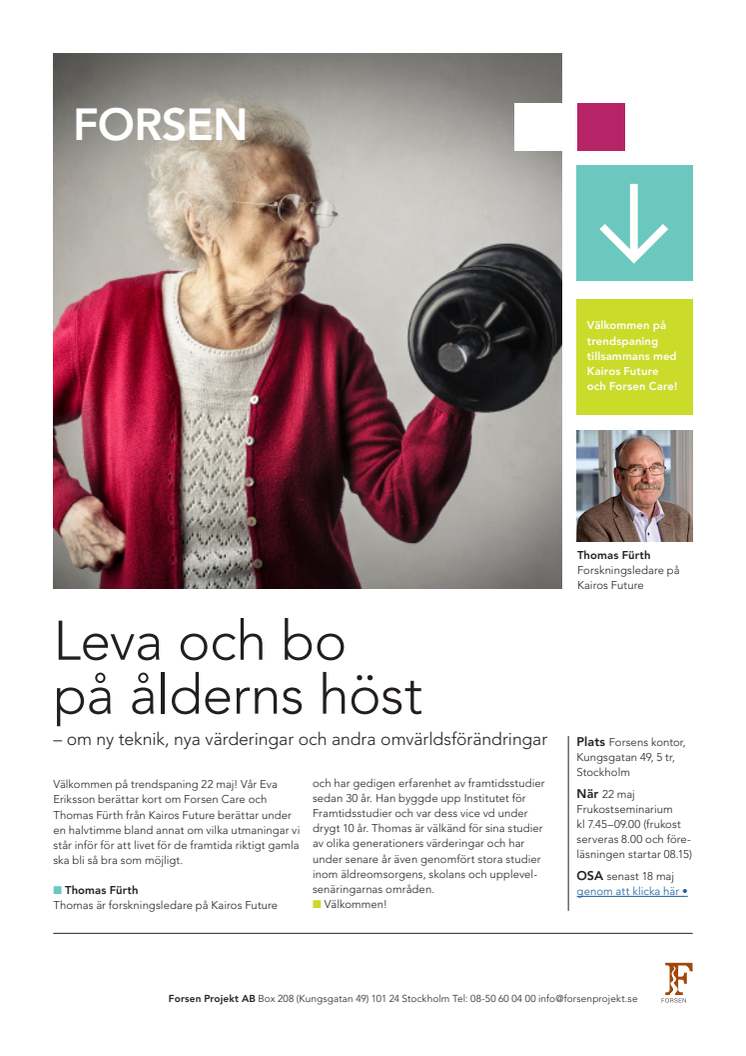 ​Leva och bo på ålderns höst - trendspaning med Kairos Future