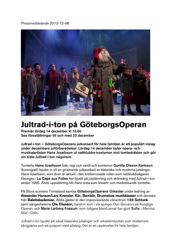 Jultrad-i-ton på GöteborgsOperan