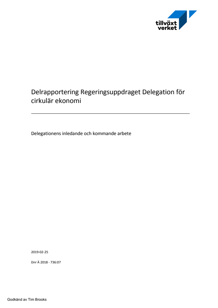 Delegationen för cirkulär ekonomi delrapport feb 2019