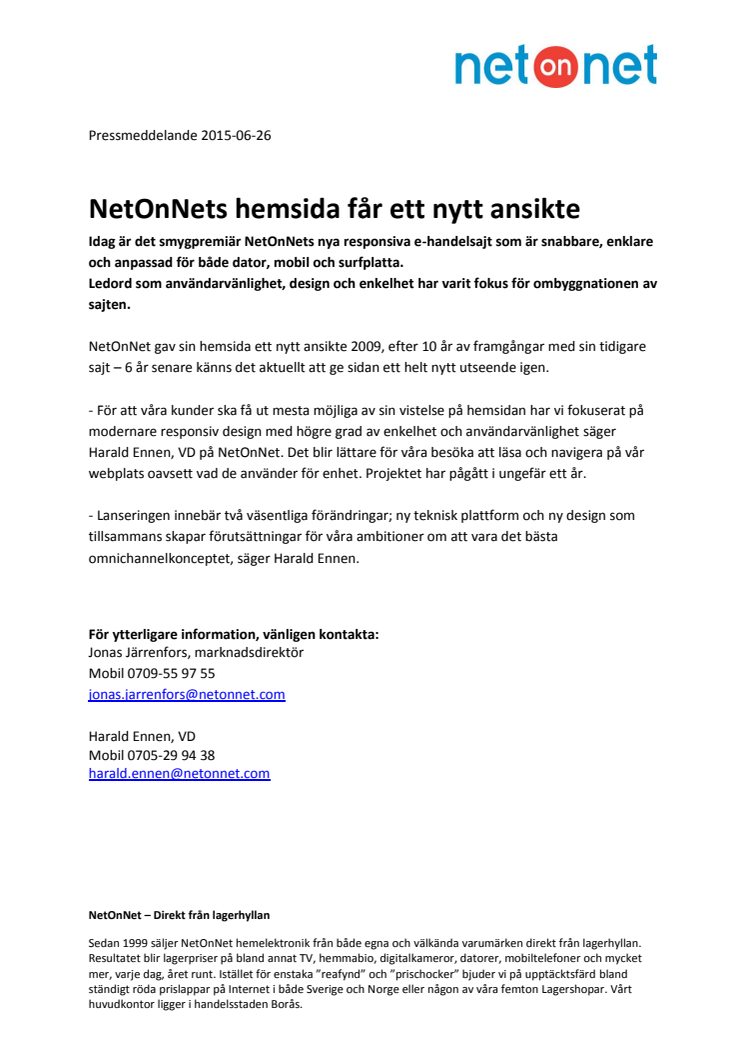 NetOnNets hemsida får ett nytt ansikte