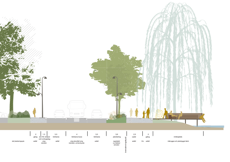 Sektionsskiss Sjömansgatan (Illustration: 02Landskap)