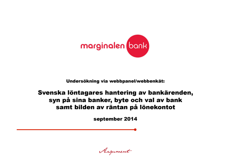 Undersökning byta bank