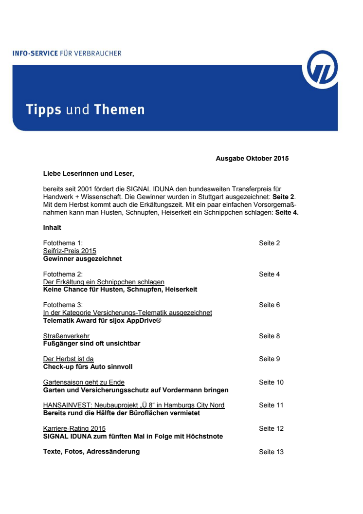 Tipps und Themen 10-2015