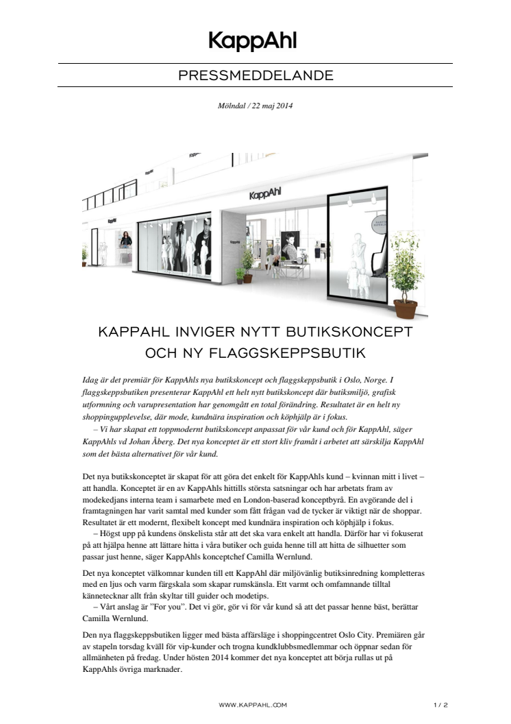 KappAhl inviger nytt butikskoncept och ny flaggskeppsbutik 