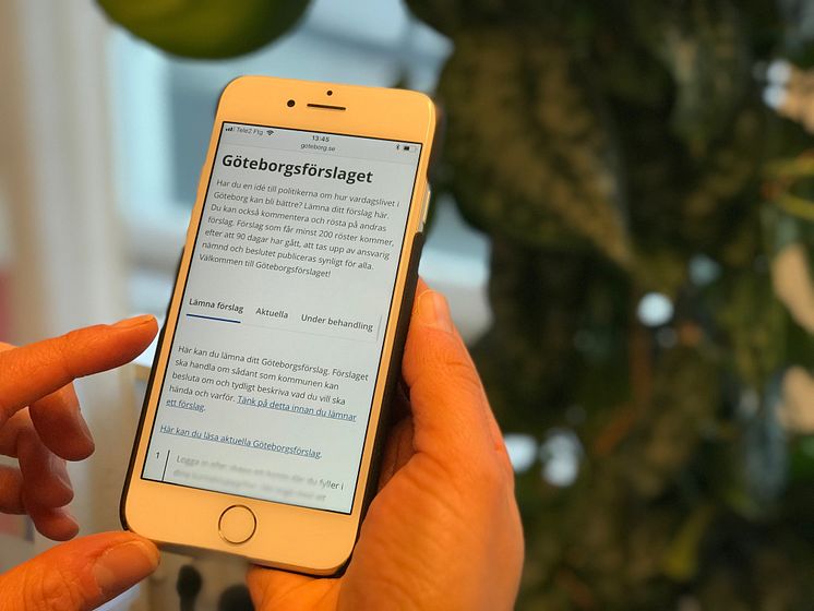 Göteborgsförslaget - skicka in förslag med mobilen