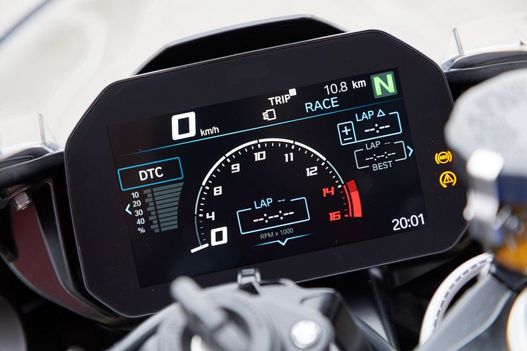 BMW S 1000 RR kombiinstrument med 6.5 tommer TFT-skærm i fuldfarve