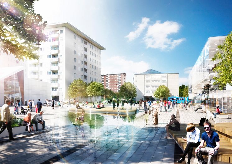 Tidigare visionsbild för Rymdtorget