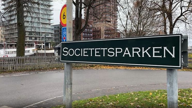 Societetsparken skylt