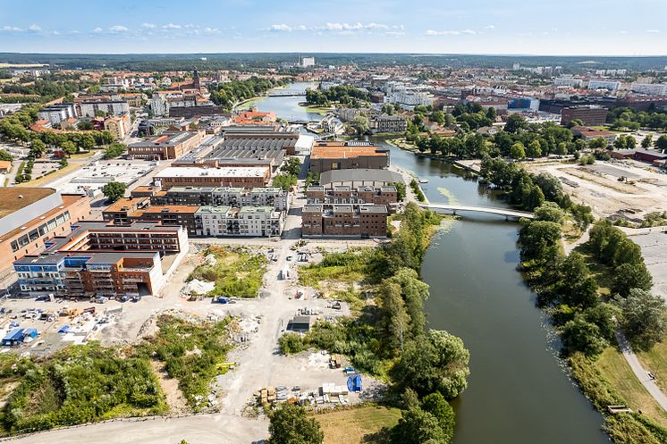 Vy över tomten mot Eskilstuna city