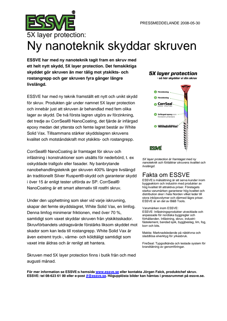 5X layer protection: Ny nanoteknik skyddar skruven