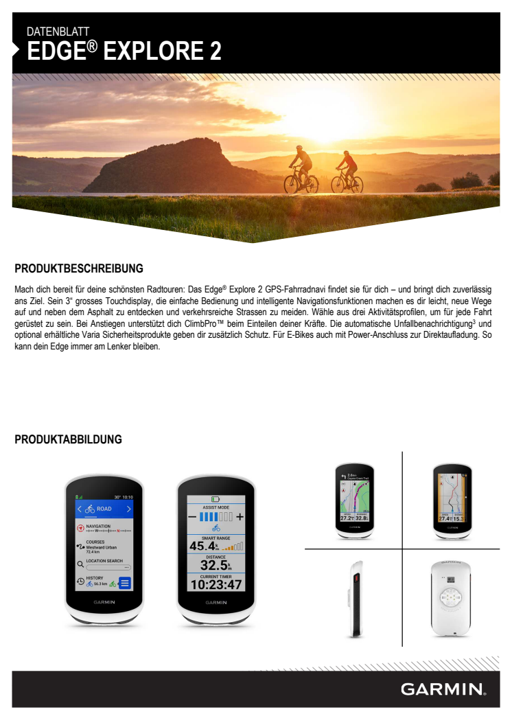 Datenblatt Garmin Edge Explore 2