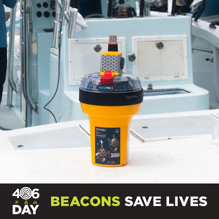Ocean Signal - 406Day raises awareness about 406 MHz beacons, like the Ocean Signal rescueME EPIRB3 (boat)