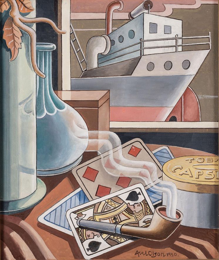 Axel Olson, Nature Morte, 1930. Tillhör Mjellby konstmuseum.