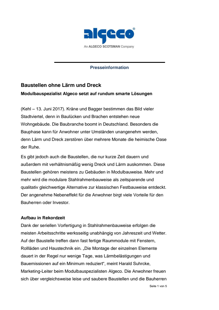 Baustellen ohne Lärm und Dreck