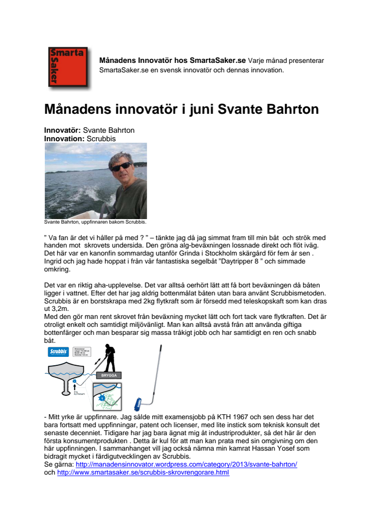 Månadens innovatör hos smartasaker i juni Svante Bahrton
