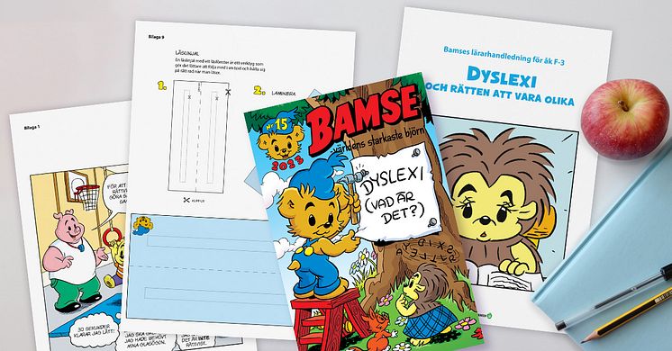 Bamse och dyslexi skolmaterial