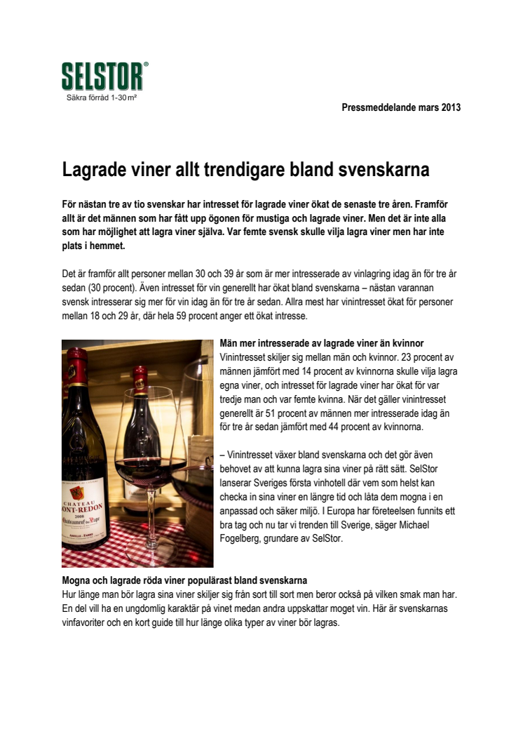 Lagrade viner allt trendigare bland svenskarna