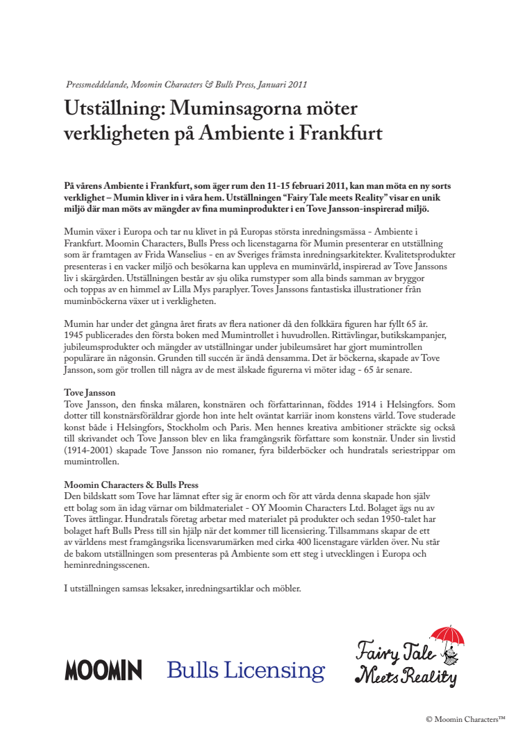 Utställning: Muminsagorna möter verkligheten på Ambiente i Frankfurt