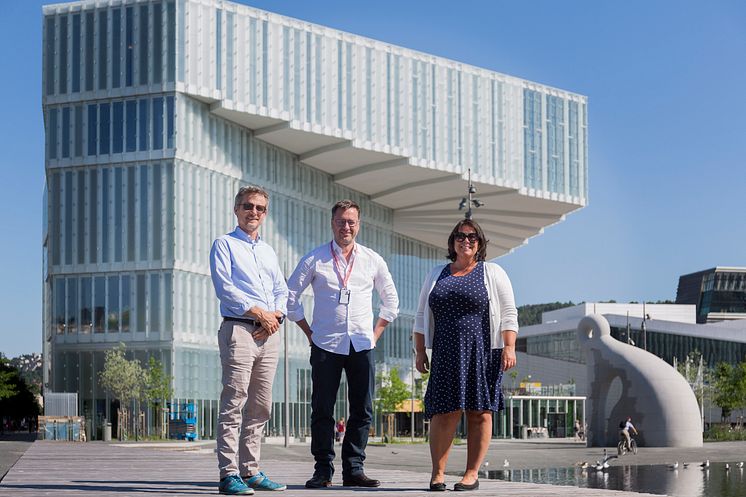 Deichman library in Oslo opens on June 18: Christian Lunde, Knut Skansen, Bente Bratland Holm.  Photo: Didrick Stenersen /VisitOSLO