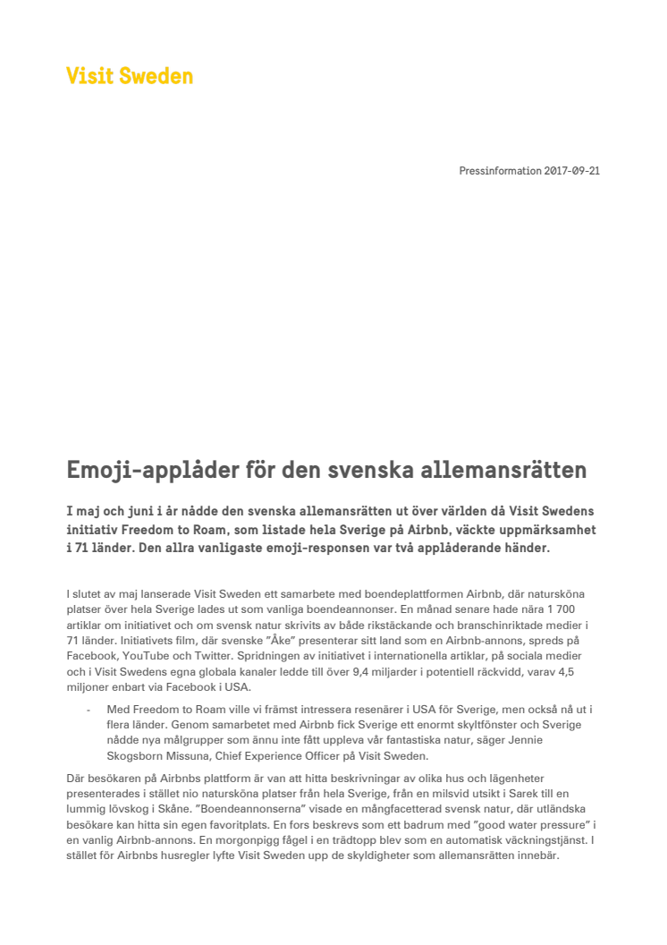 Emoji-applåder för den svenska allemansrätten