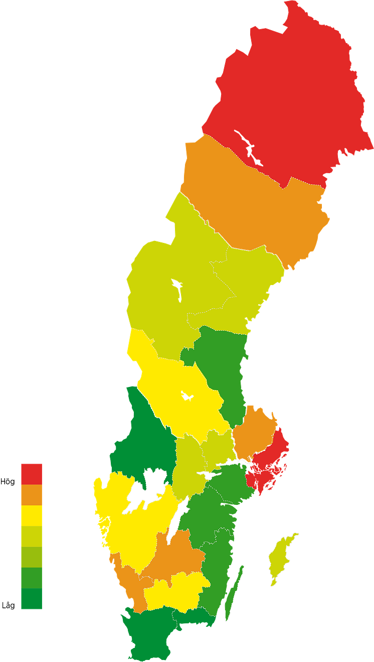 Regionkarta: Ökat uttag av skatter