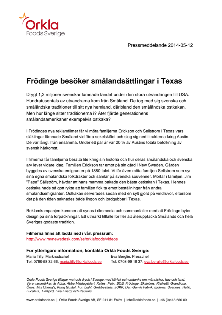 Frödinge besöker smålandsättlingar i Texas