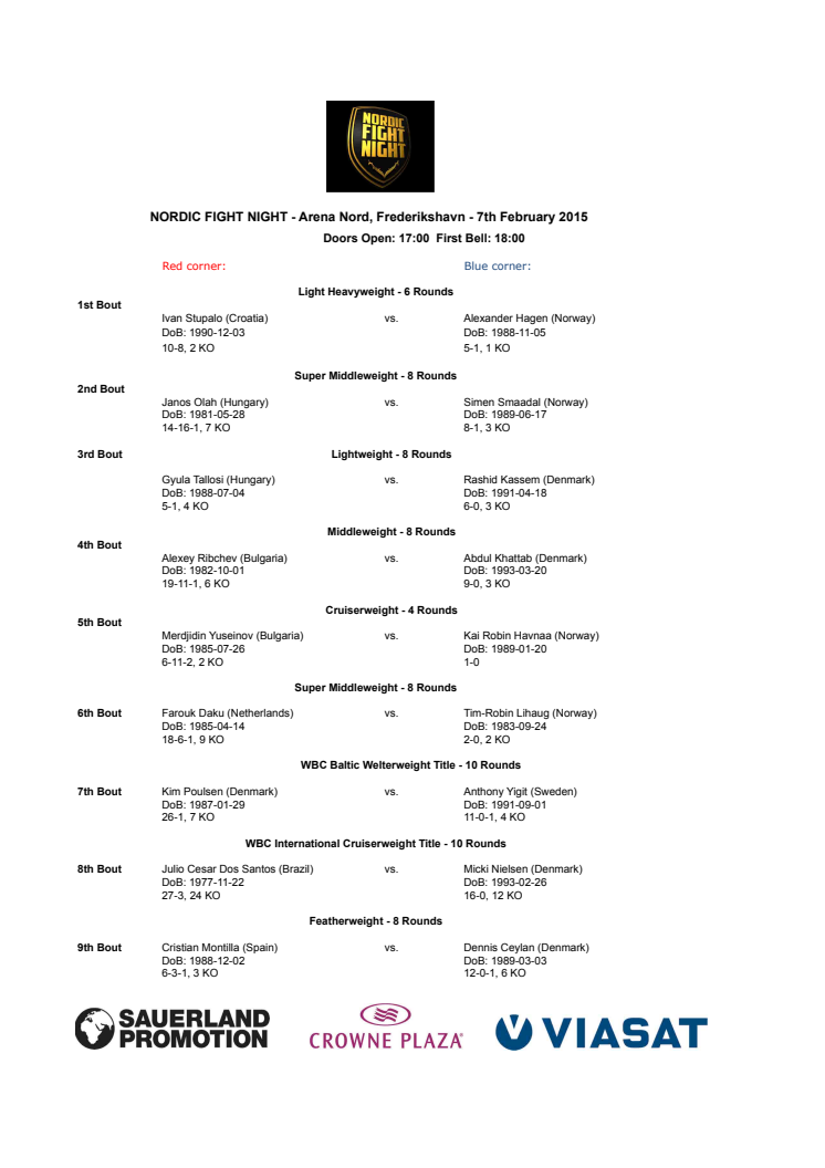 Running Order 7. februar