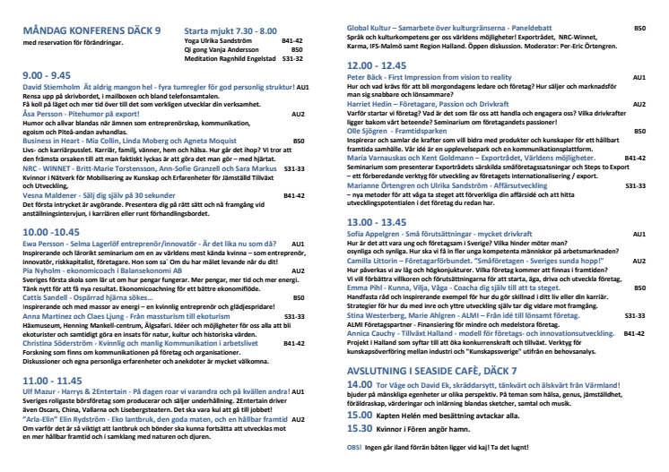 kvinnor i Fören - nu bär det av! 8-9 mars