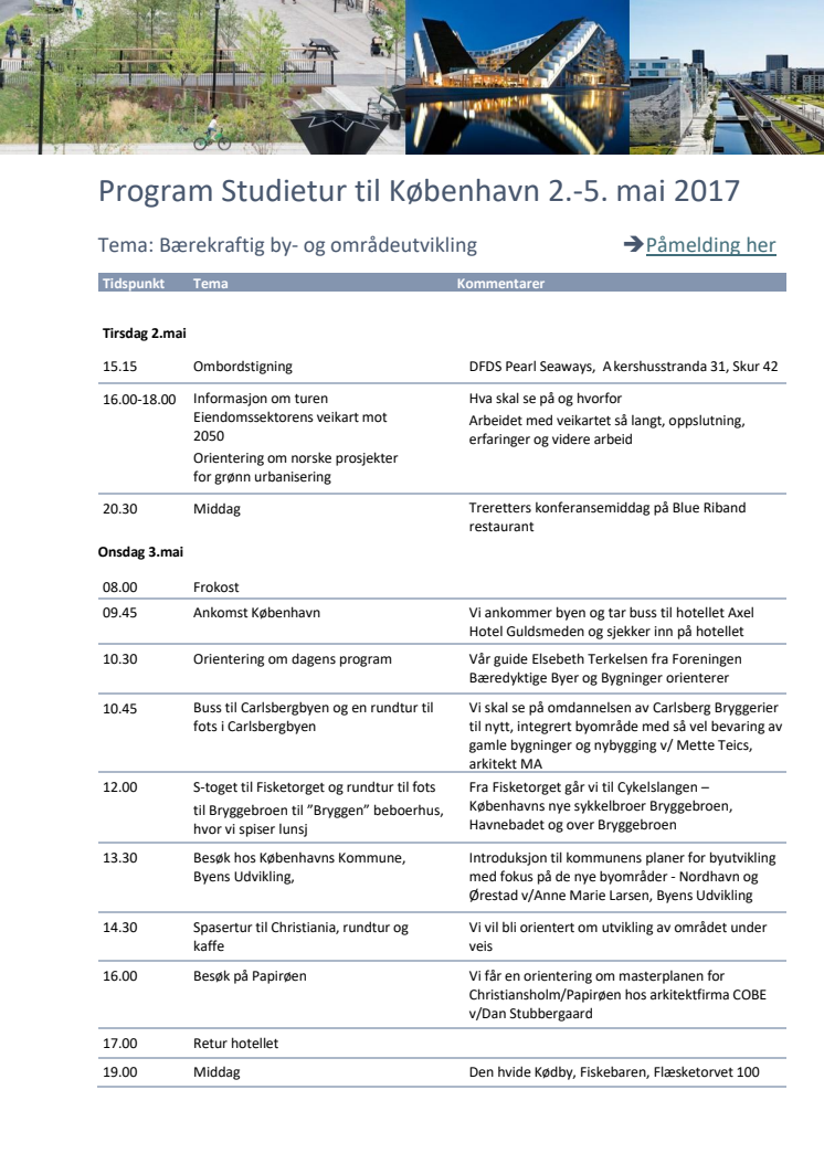 Studietur til København - program