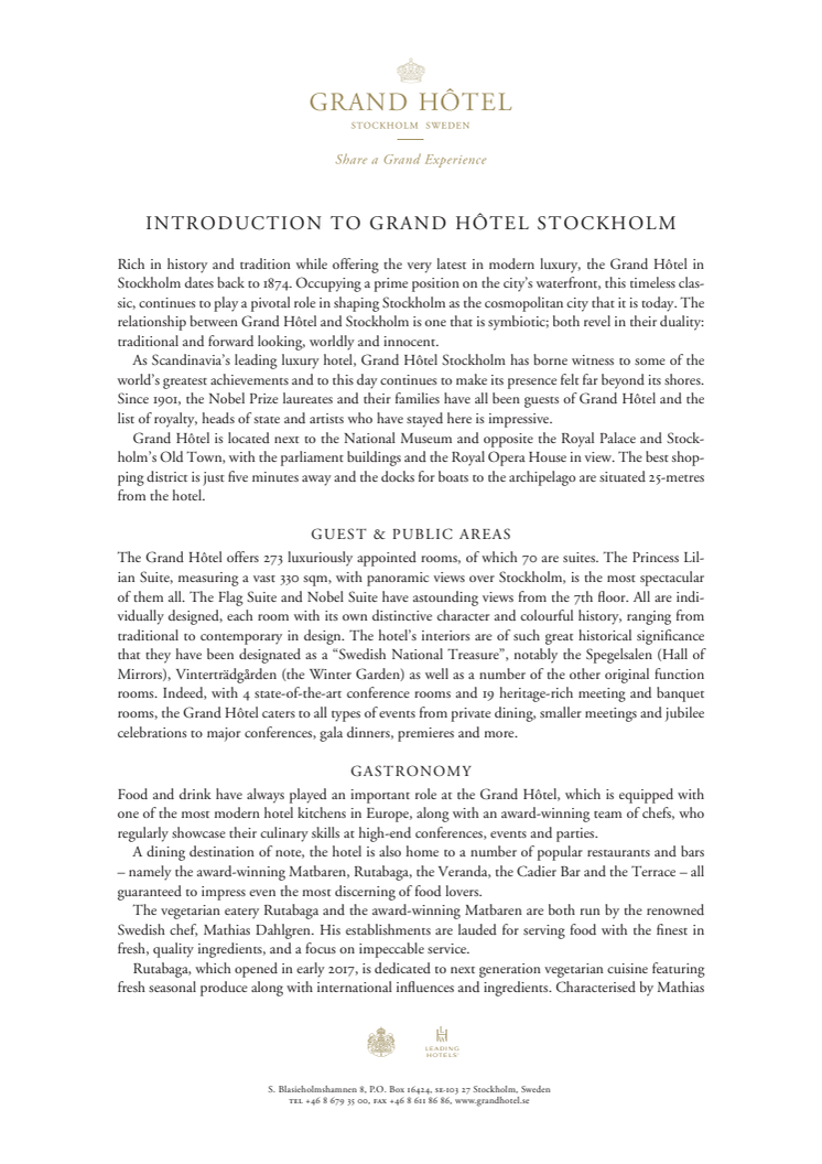 Introduction to Grand Hôtel