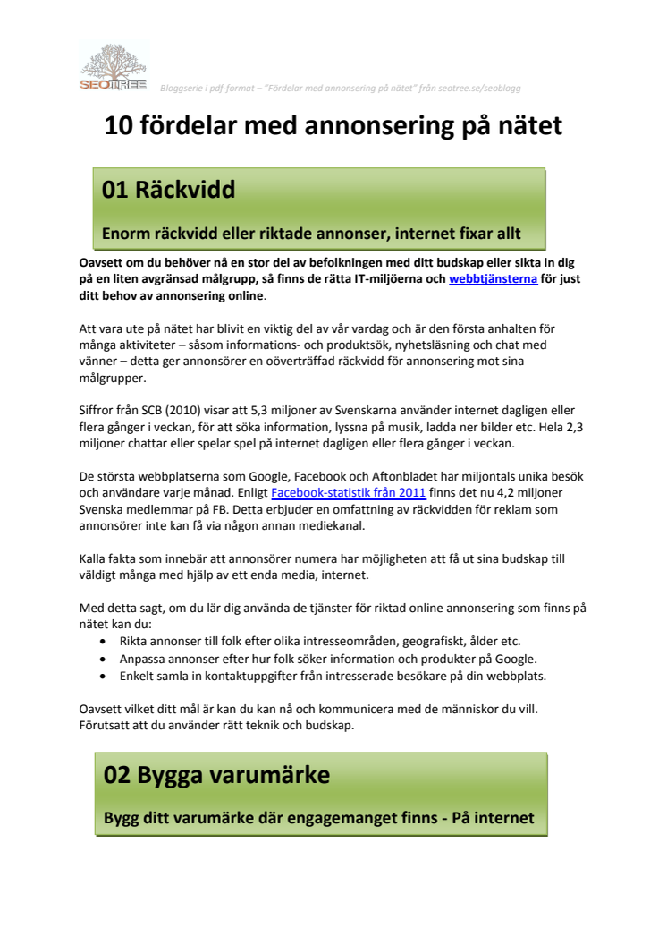 10 skäl att annonsera online