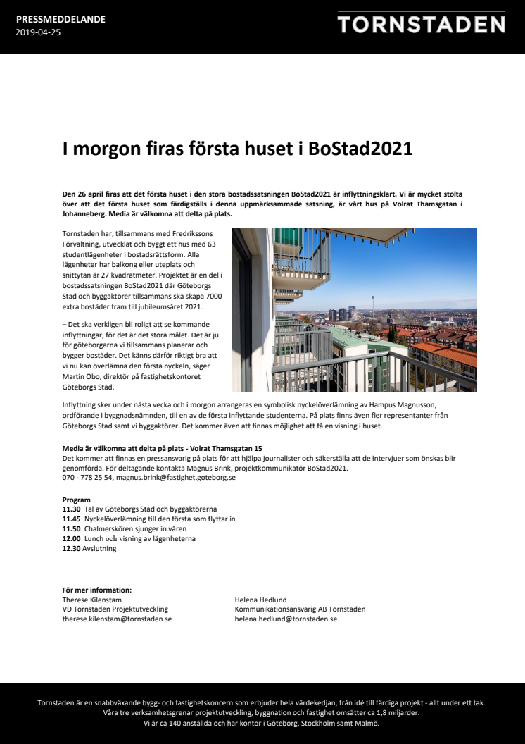 I morgon firas första huset i BoStad2021 