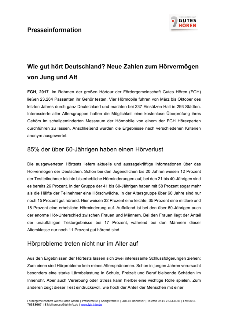 Wie gut hört Deutschland? Neue Zahlen zum Hörvermögen von Jung und Alt