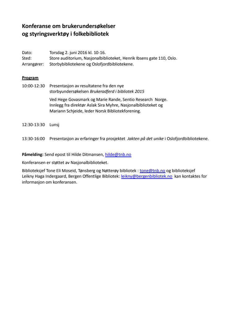 Program for konferansen