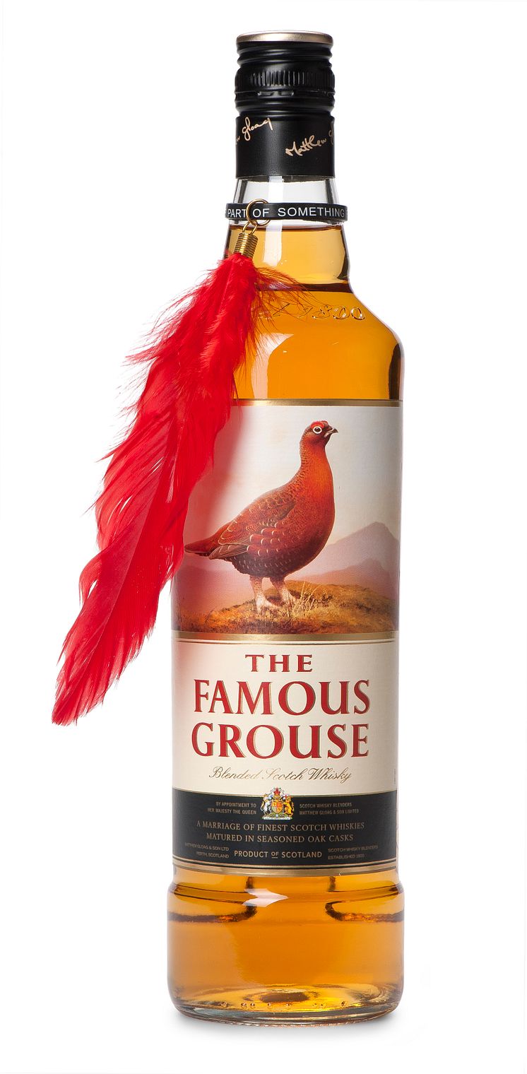 The Famous Grouse flaska med fjäder
