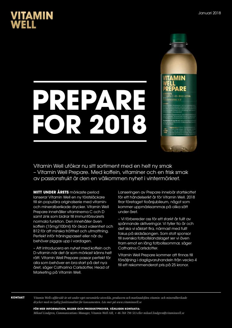 Prepare for 2018 – Vitamin Well startar året med uppiggande nyhet
