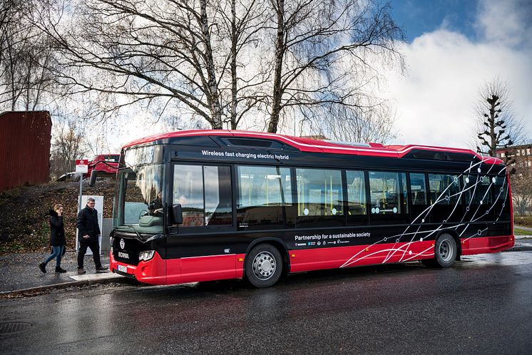 Elhybridbussen i Södertälje