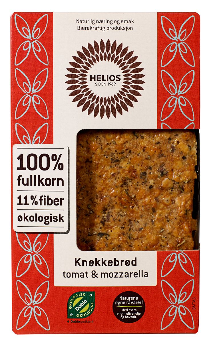 Helios knekkebrød med tomat og mozzarella økologisk 200 g