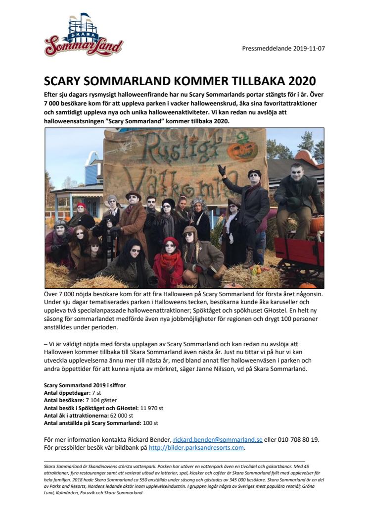 Scary Sommarland kommer tillbaka 2020