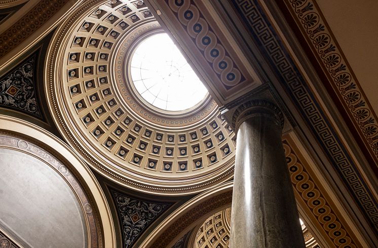 The stair hall ceiling