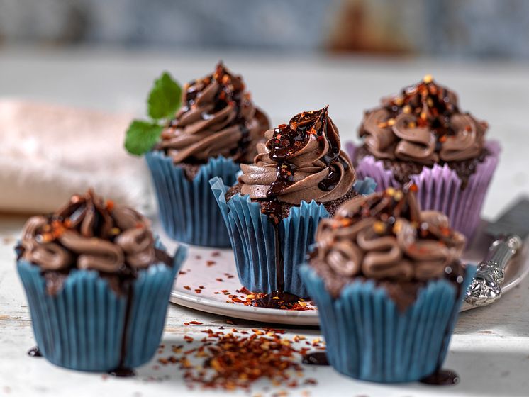 Chokladmuffins med chili flakes